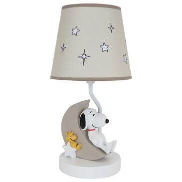 Lambs and Ivy Snoopy Love Table Lamp with Shade and Bulb in White, , large