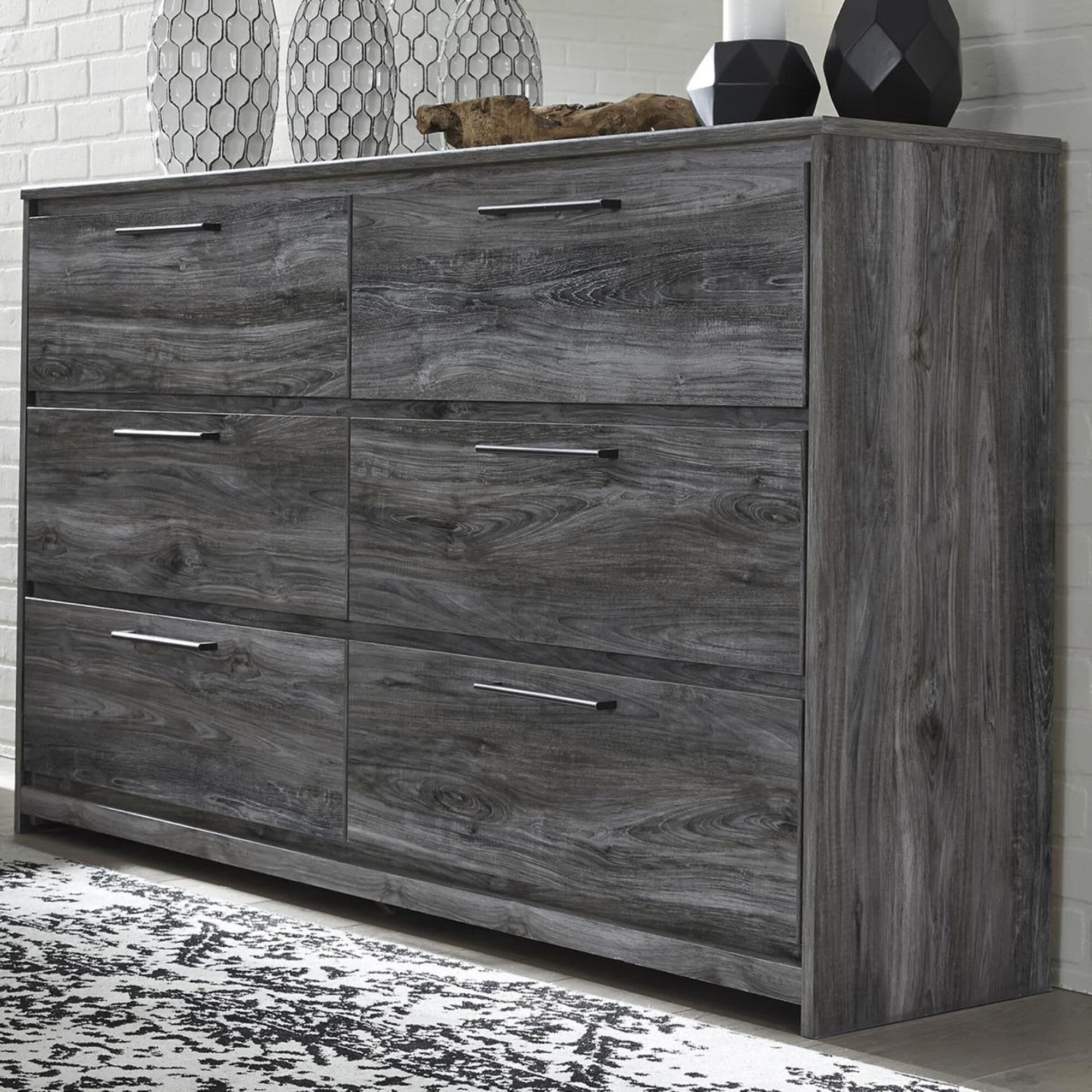 Signature Design by Ashley Baystorm 6 Drawer Dresser in Smoke Gray