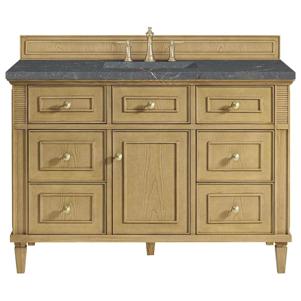 James Martin Vanities Lorelai 48&quot; Single Vanity in Light Natural Oak with 3 cm Parisien Bleu Quartz Top, , large