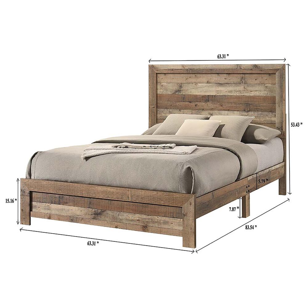 Crown Mark Elmer 4 Piece Queen Bedroom Set in Rustic Brown, , large