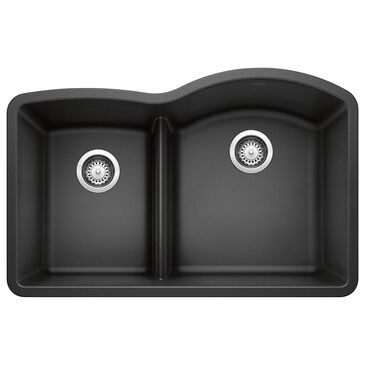 Blanco Diamond 32" 1-3/4 Reverse Double Bowl Kitchen Sinks with Low Divide in Anthracite, , large
