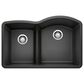 Blanco Diamond 32" 1-3/4 Reverse Double Bowl Kitchen Sink with Low Divide in Anthracite, , large