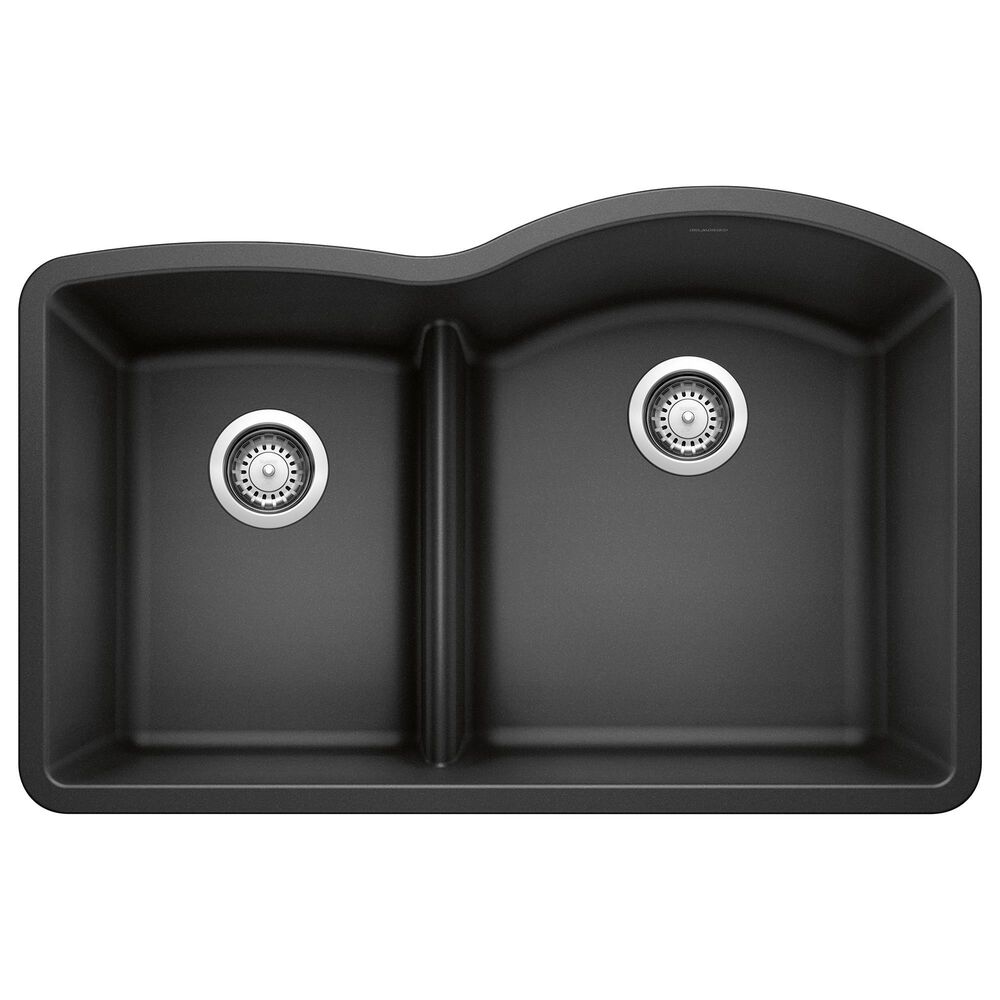 Blanco Diamond 32" 1-3/4 Reverse Double Bowl Kitchen Sink with Low Divide in Anthracite, , large