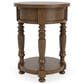Riverside Furniture Eastlake Round Chairside Table in Whiskey Oak, , large