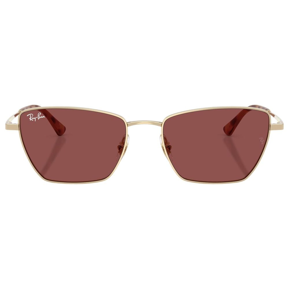 Rayban Glasses Drea Bio-Based Sunglasses with Dark Violet Lenses in Polished Pale Gold, , large