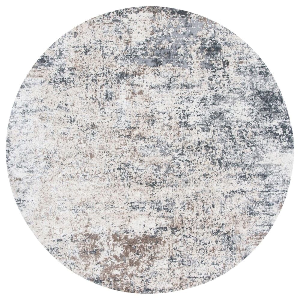 Safavieh Aston ASN705 3" Round Ivory and Grey Area Rug, , large