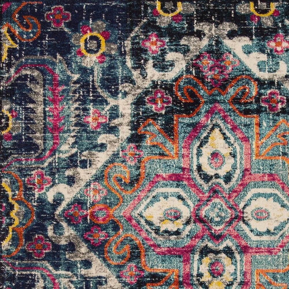 Safavieh Monaco MNC252J-28 2&#39;2&quot; x 8&#39; Blue/Fuchsia Runner, , large