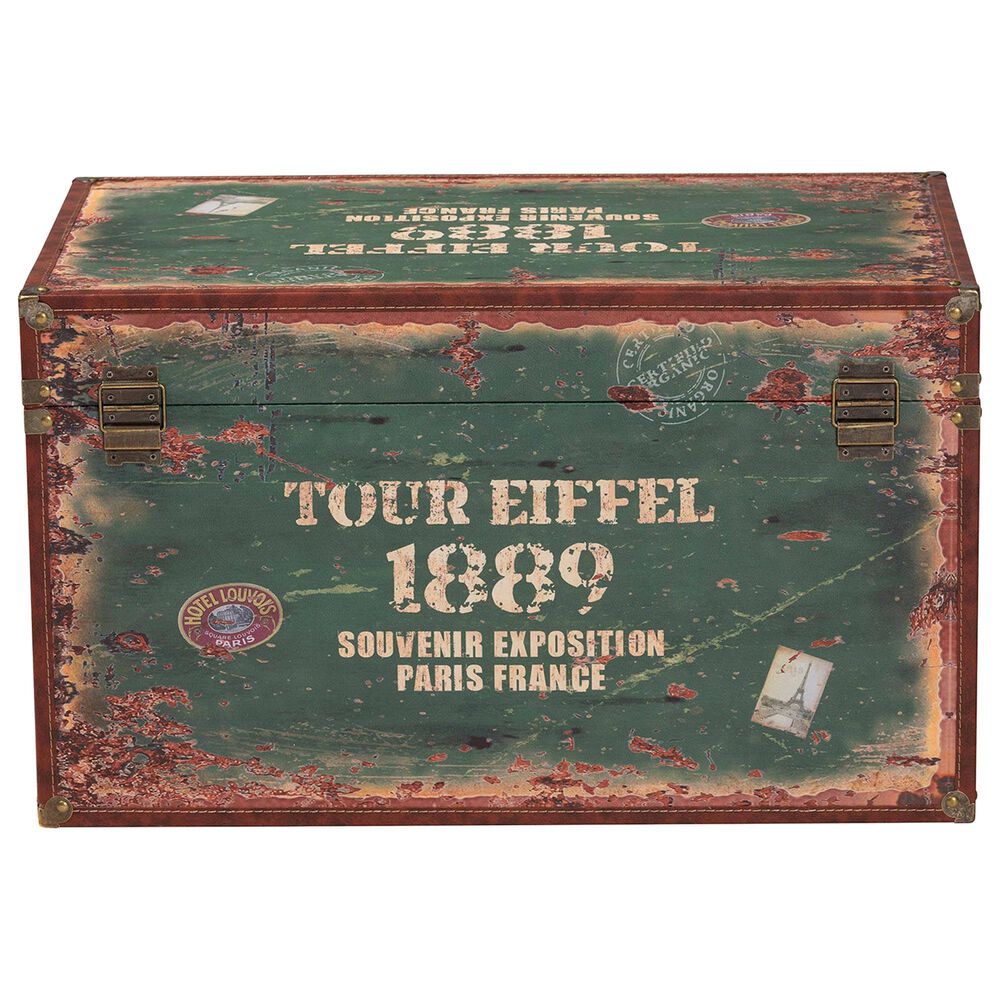 Baxton Studio Sabeen 2-Piece Storage Trunk Set in Green and Blue, , large