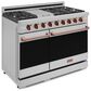 THOR KITCHEN Gordon Ramsay 6.8 Cu. Ft. 48" Professional Natural Gas Range with Rose Gold Handle Kit in Stainless Steel, , large