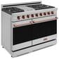 THOR KITCHEN Gordon Ramsay 6.8 Cu. Ft. 48" Professional Natural Gas Range with Rose Gold Handle Kit in Stainless Steel, , large