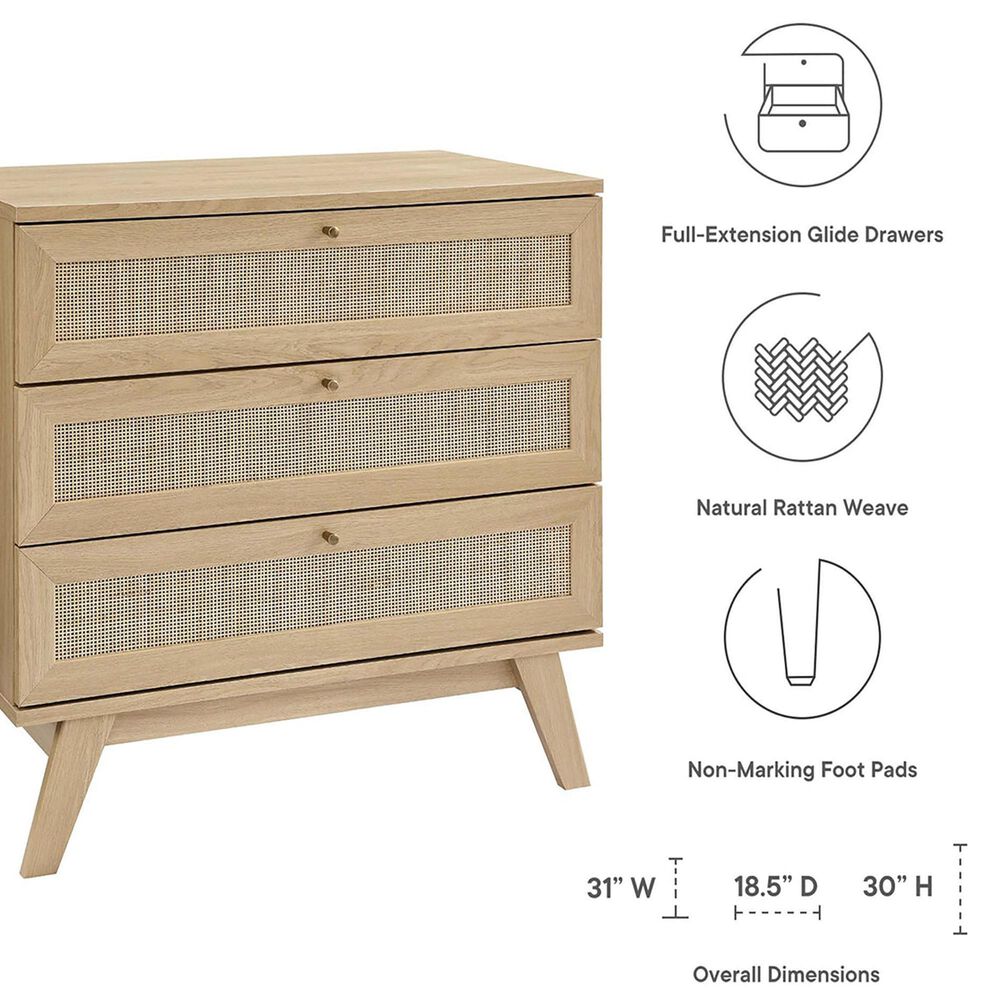 Modway Soma 3-Drawer Dresser in Oak, , large