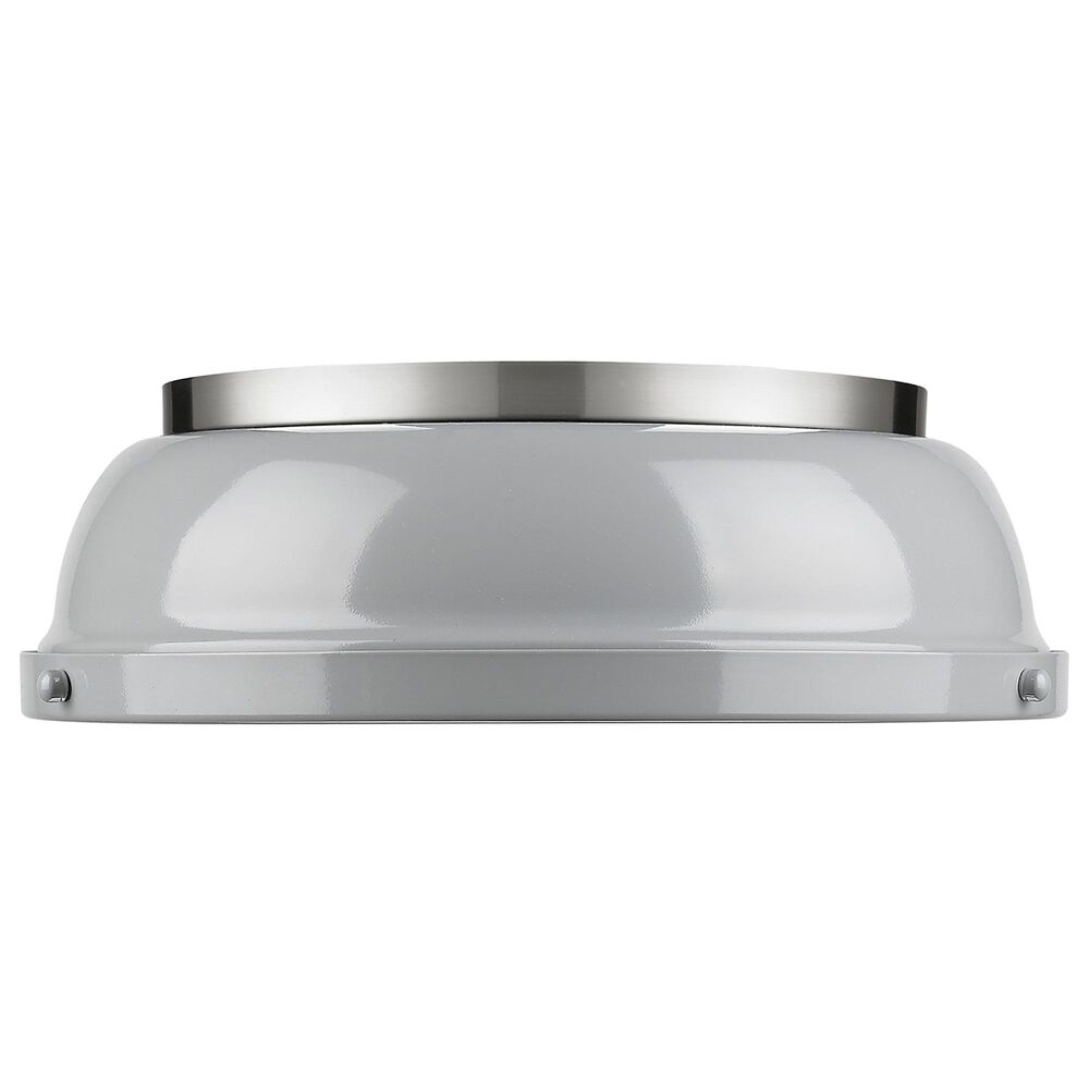 Golden Lighting Duncan 14&quot; Flush Mount in Pewter and Glossy Gray, , large