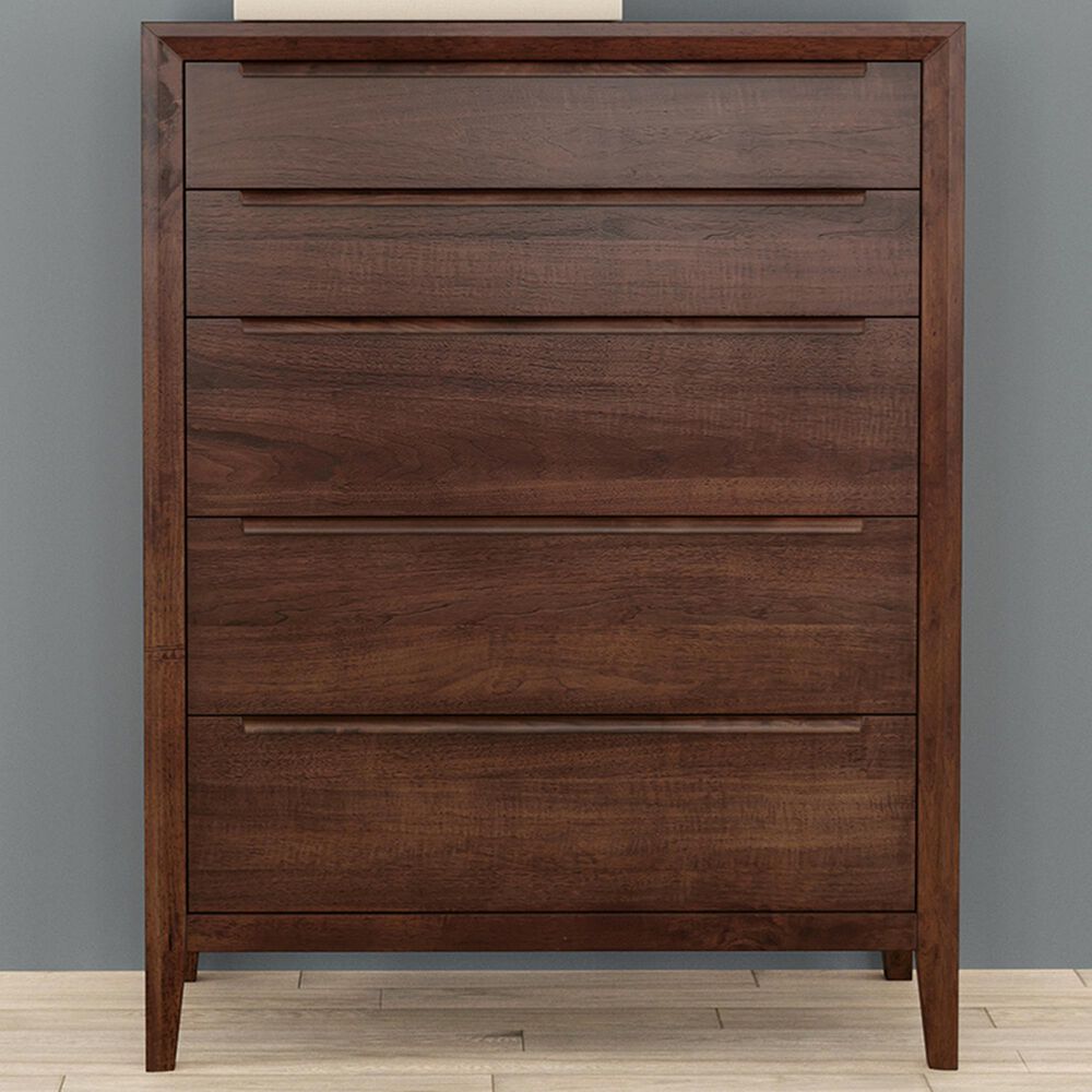 A-America Ralston 5-Drawer Chest in Dark Amber, , large