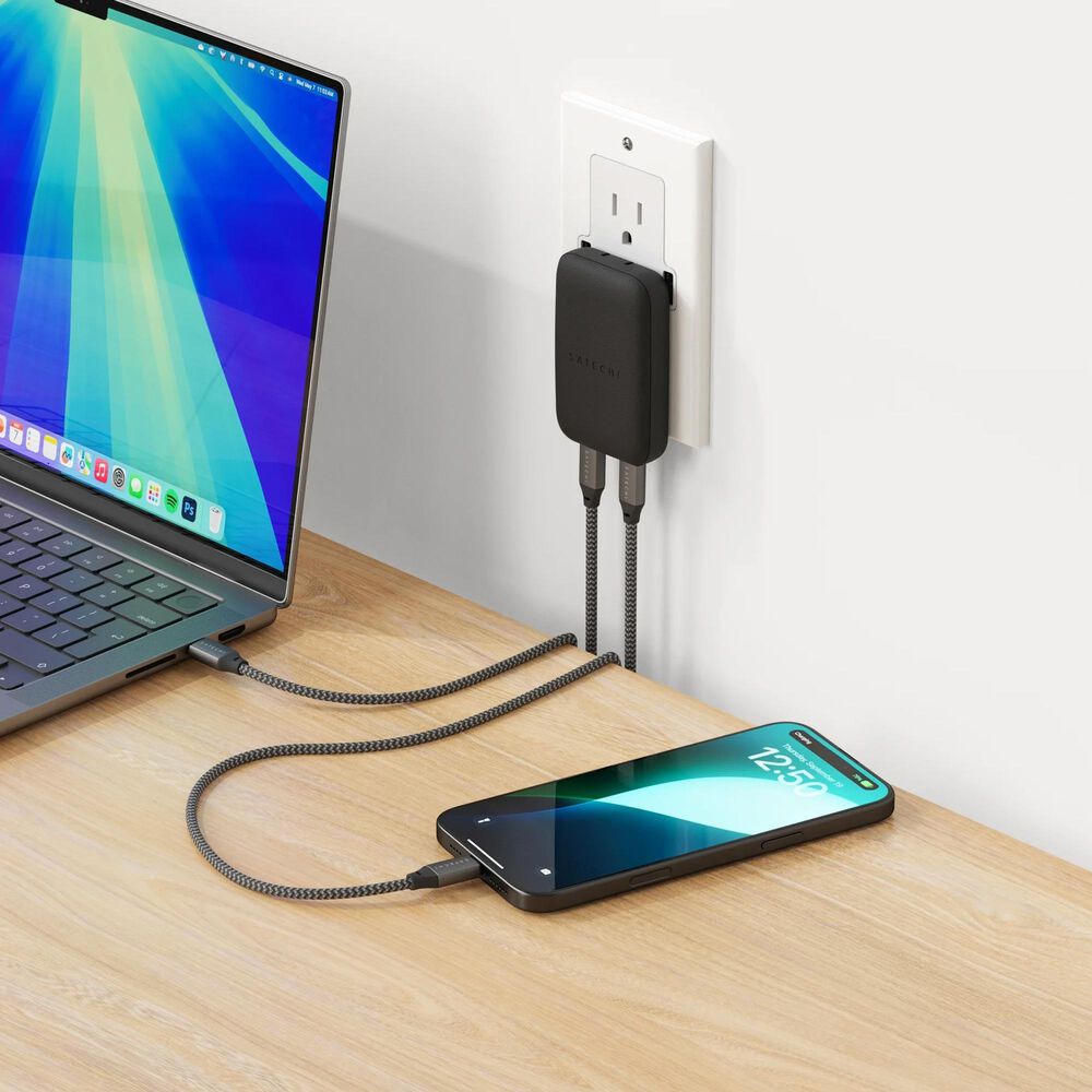 Satechi OntheGo 67W Slim Wall Charger in Black, , large