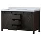 Lexora Home Marsyas 60" Double Bathroom Vanity in Brown with 2 cm White Cultured Marble Top and Rectangular Sinks, , large