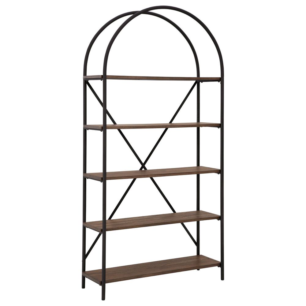Ashley Galtbury Arched Bookcase in Brown and Black, , large