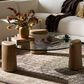 Four Hands Juno Coffee Table in Drifted Oak and Clear, , large