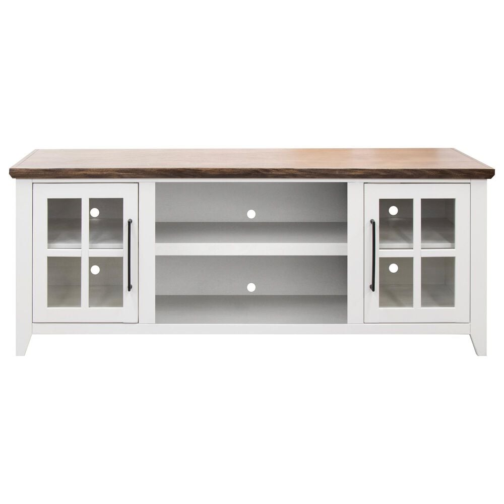 Legends Home Providence 66" TV Console in White and Bourbon, , large