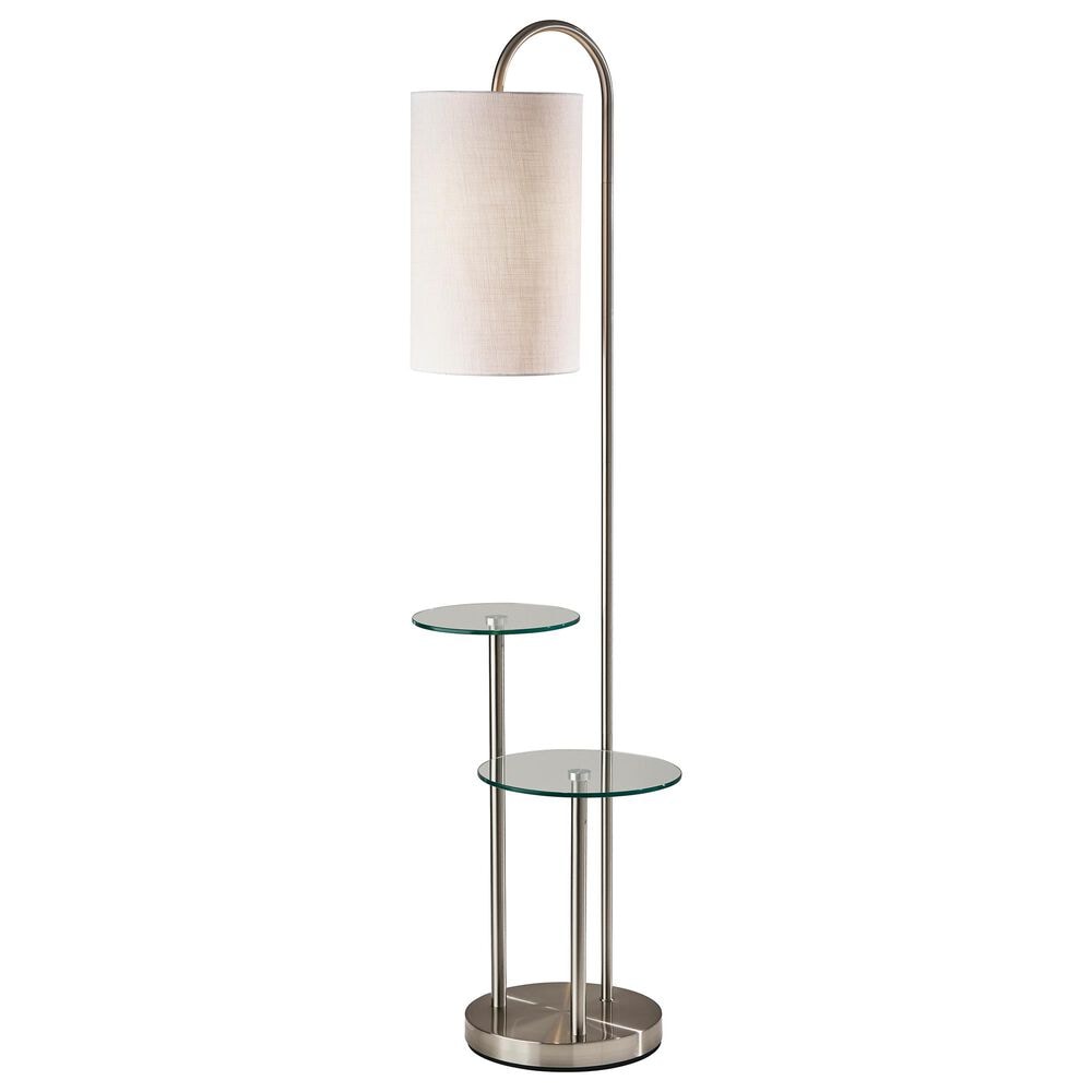 Adesso Leonard Floor Lamp in Brushed Steel, , large