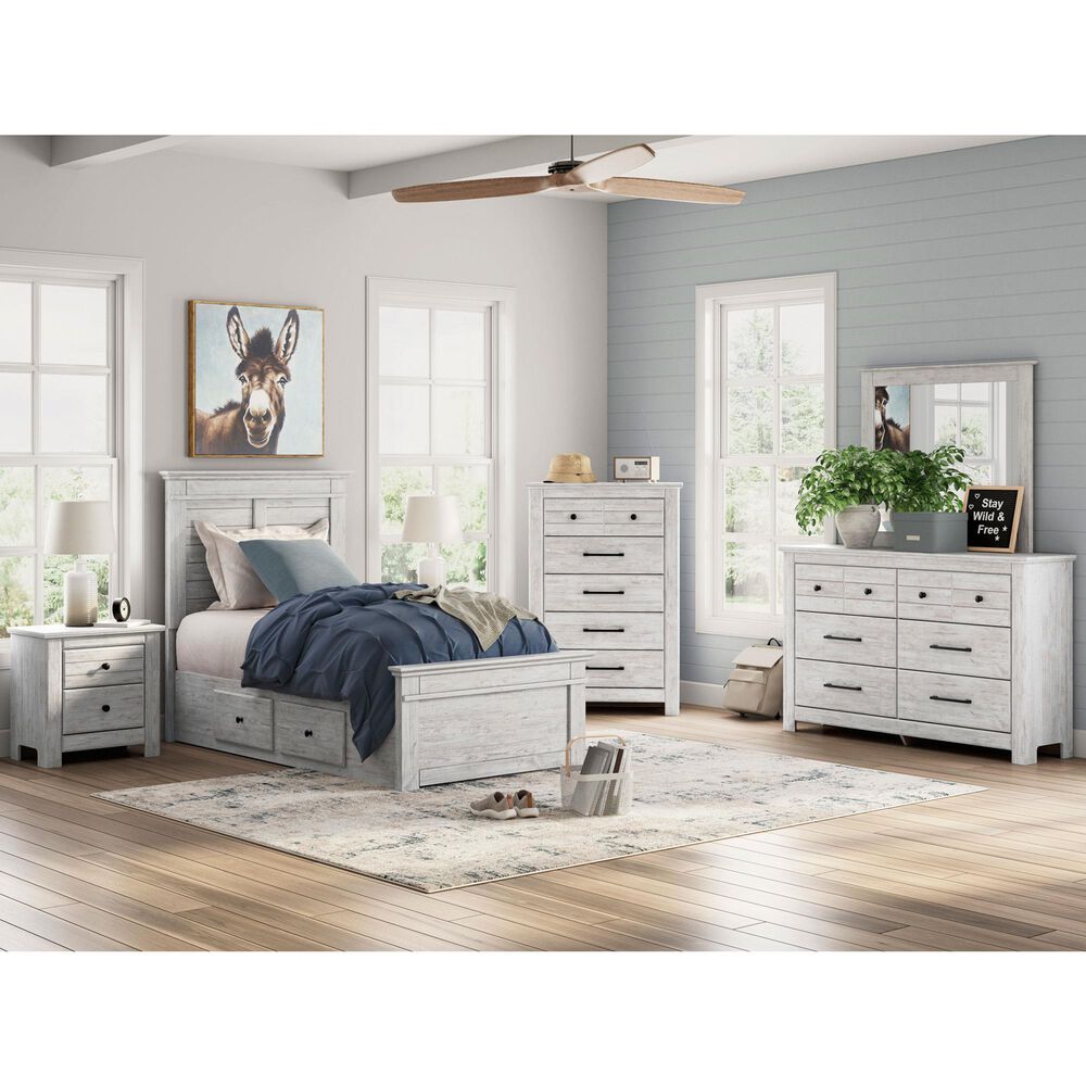Ashley Makidern Rectangular Dresser Mirror in Whitewash, , large