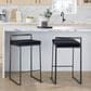 Lumisource Fuji Stackable Counter Stool with Black Velvet Cushion in Black (Set of 2), , large