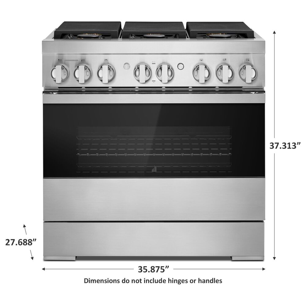 JennAir Noir 36&quot; Dual-Fuel Professional Range in Stainless Steel, , large