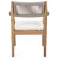 Hearth and Haven 5-Piece Outdoor Dining Set with Cream Cushion in Light Teak, , large