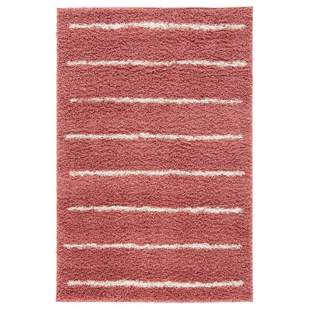 Safavieh Venus Shag VNS604U 5"3" x 7"6" Pink and Ivory Area Rug, , large