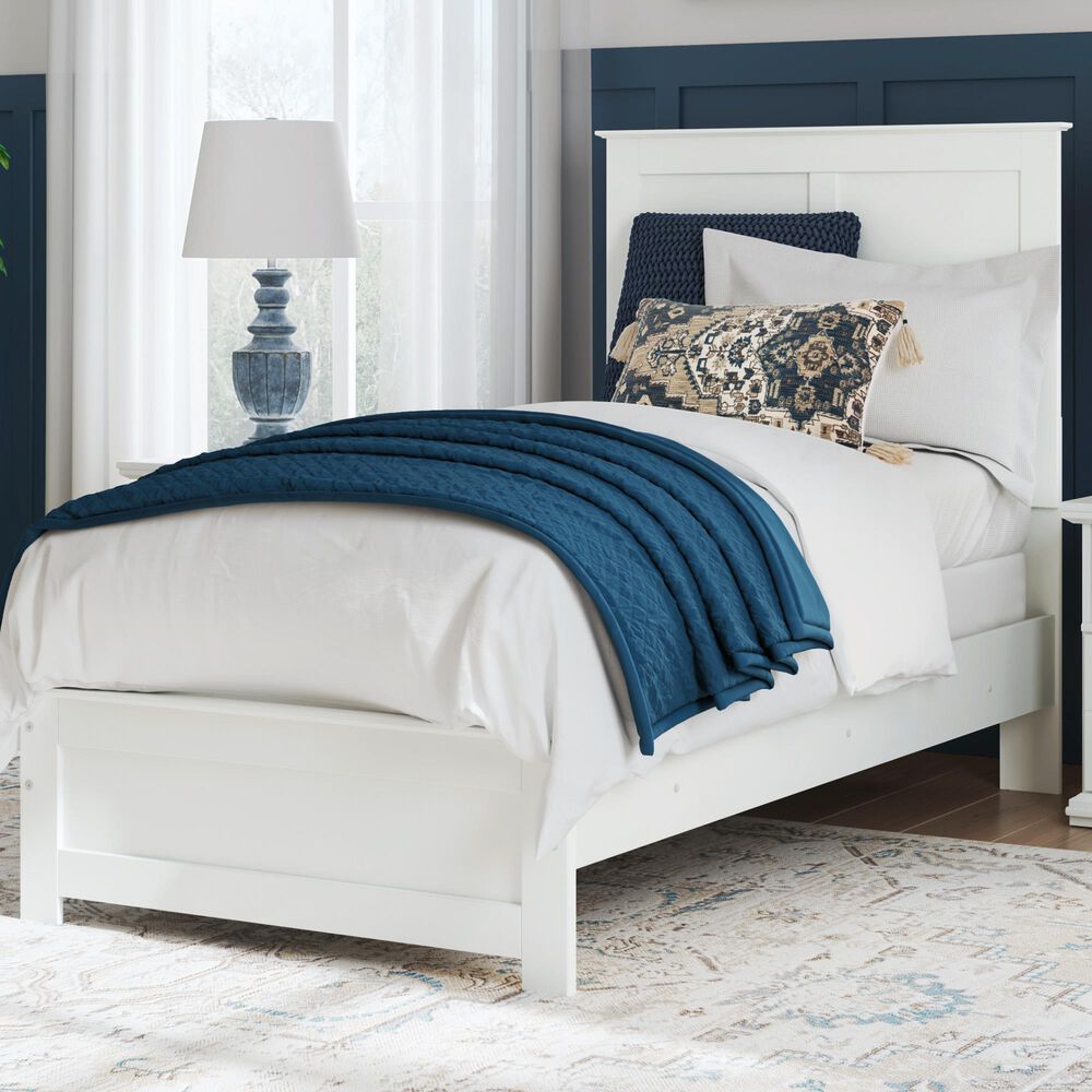 Ashley Bostwick Shoals Twin Panel Bed in White, , large