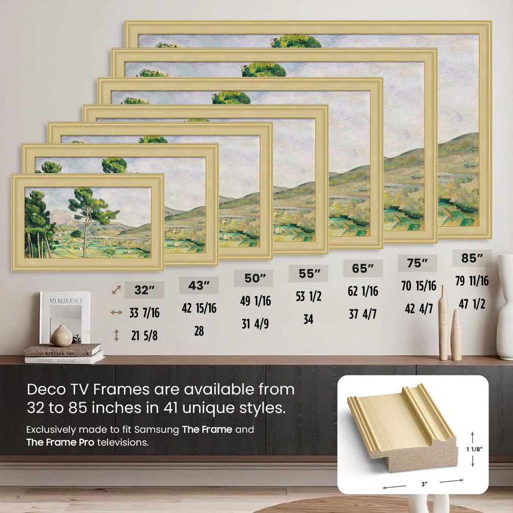 Deco TV Frames Premiere 43" Frame Bezel for Samsung the Frame TV in Antique White, , large