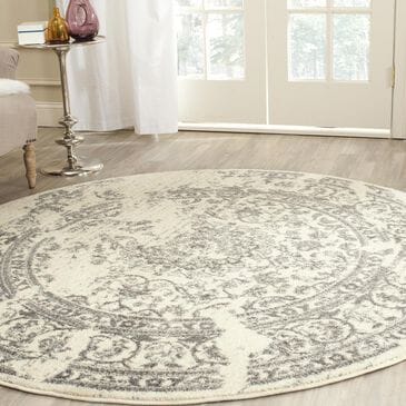 Safavieh Adirondack ADR101B-4R 4" x 4"  Ivory/Silver Round Rug, , large