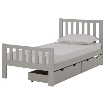 Timberlake Aurora Twin Bed with Storage Drawers in Dove Gray, , large