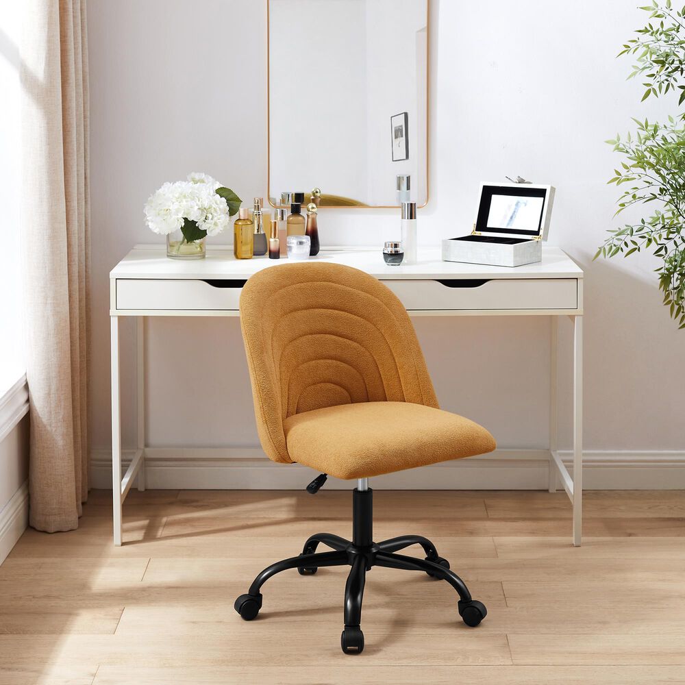 Linon Home Decor Skyla Swivel Office Chair in Yellow, , large
