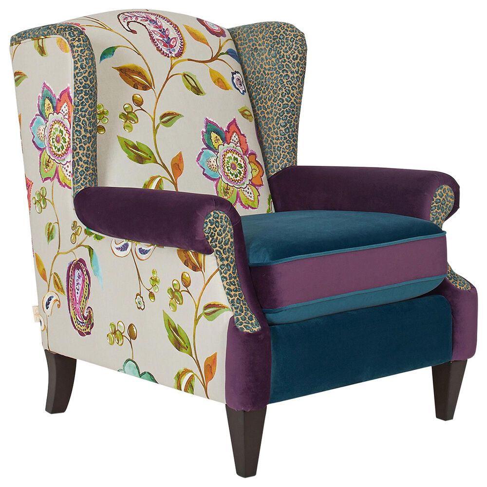 Jennifer Taylor Home Anya Arm Chair in Navy Blue, Purple, Red, Taupe and Green, , large