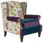 Jennifer Taylor Home Anya Arm Chair in Navy Blue, Purple, Red, Taupe and Green, , large