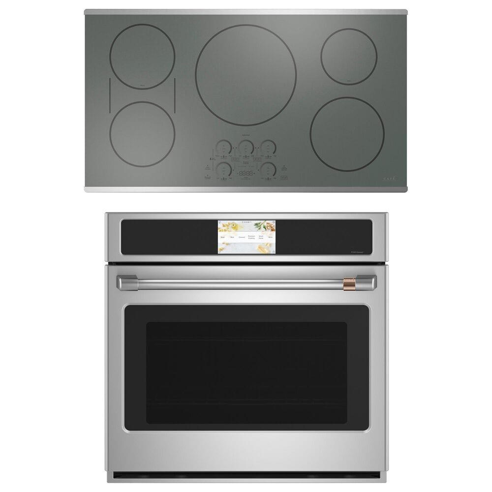 Cafe 2-Piece Kitchen Package with 30" Smart Built-In Convection Single Wall Oven and 36" Touch Control Induction Cooktop in Stainless Steel, , large
