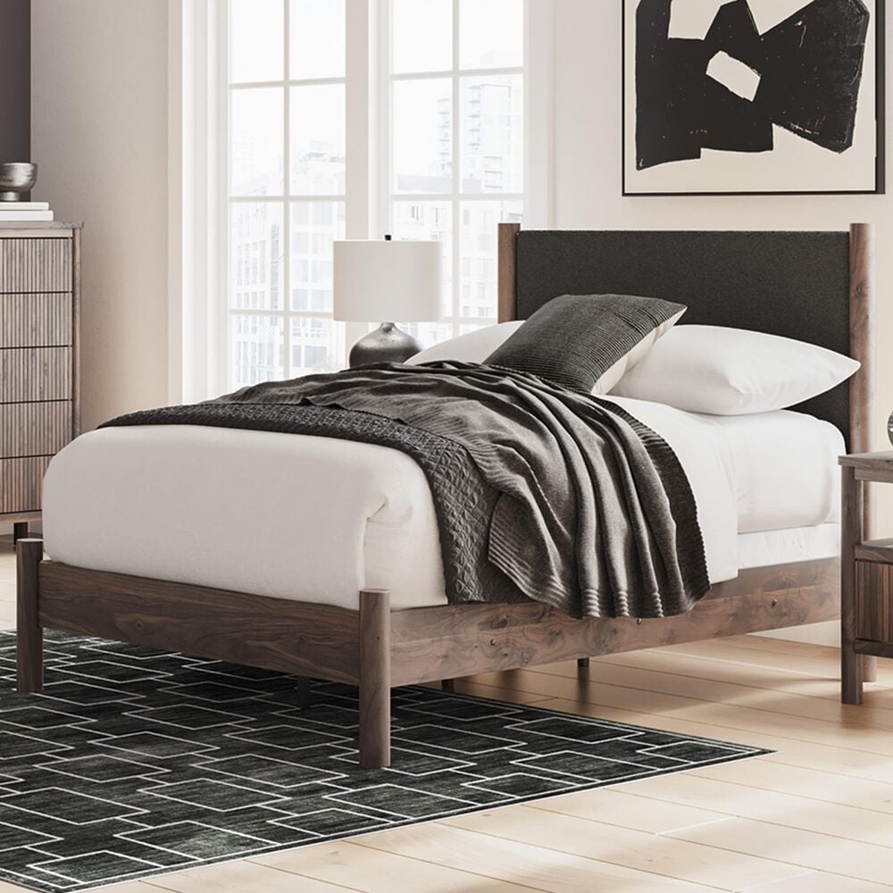 Ashley Pamytta Full Upholstered Panel Bed in Rich Brown, , large