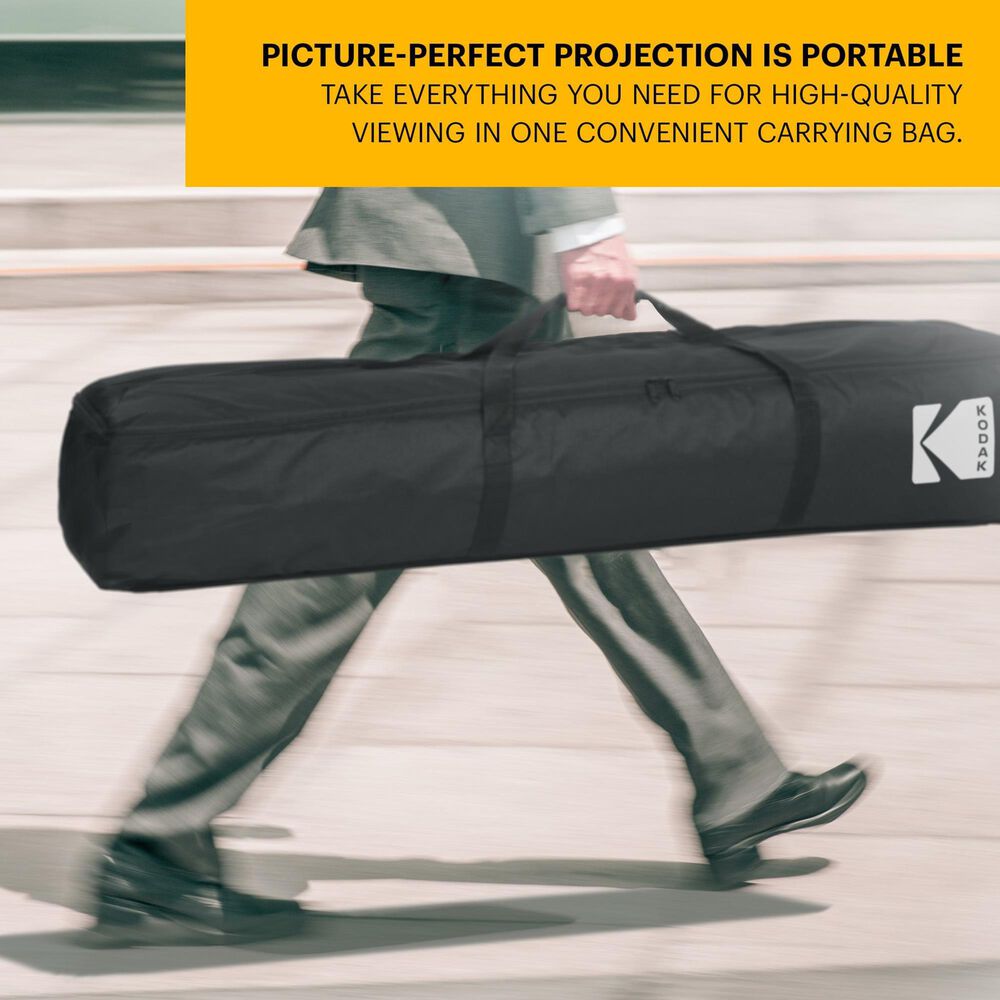 Kodak 150 Projector Screen with Stand - Fast Fold Front Projection Screen with Tripod &amp; Case, , large