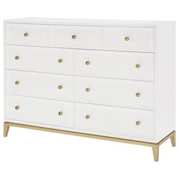 St Claire Home Chelsea 9-Drawer Bureau in White and Gold, , large