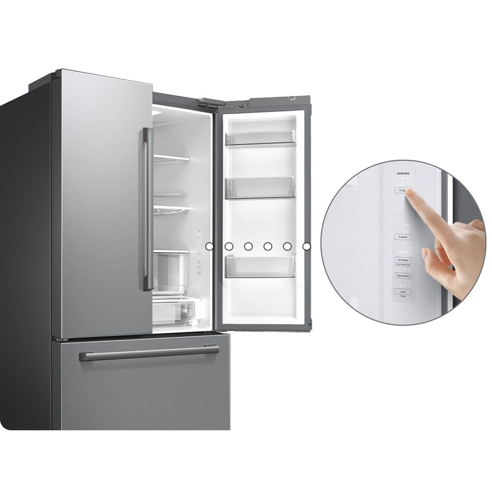 Samsung Bespoke AI 25 Cu. Ft. French Door Refrigerator with Zero Clearance Fit and In-Door Tall Water Dispenser in Fingerprint Resistant Stainless Steel, , large