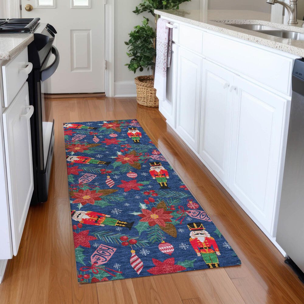 Dalyn Rug Company Wonderland WN30 2&#39;3&quot; x 7&#39;6&quot; Navy Indoor/Outdoor Runner, , large