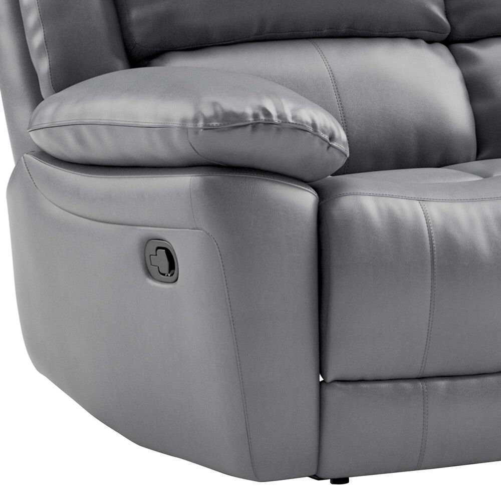 Furniture of America Glarus Manual Reclining Sofa in Dark Gray, , large