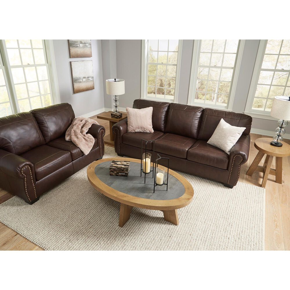 Ashley Colleton Stationary Sofa and Loveseat Set in Dark Brown, , large