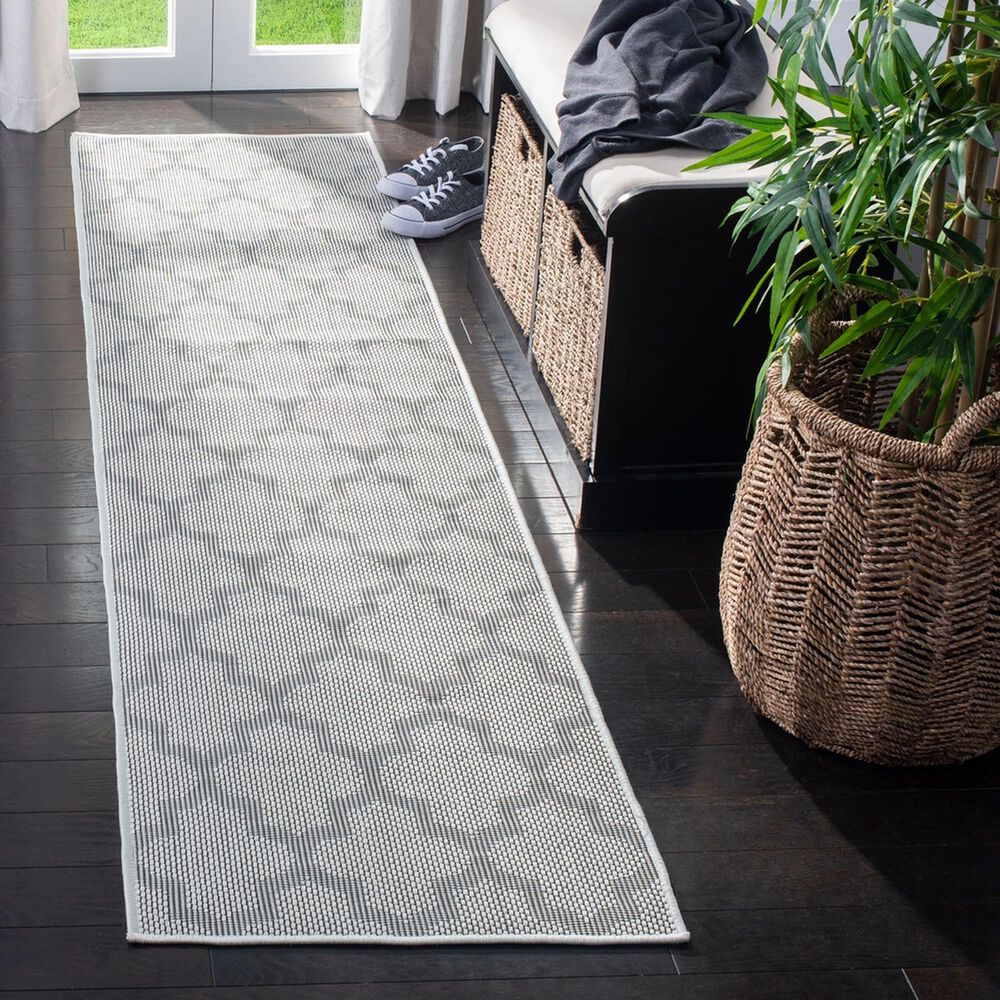 Safavieh Bermuda BMU804A 2&#39; x 6&#39; Ivory and Light Grey Indoor/Outdoor Area Performance Rug, , large