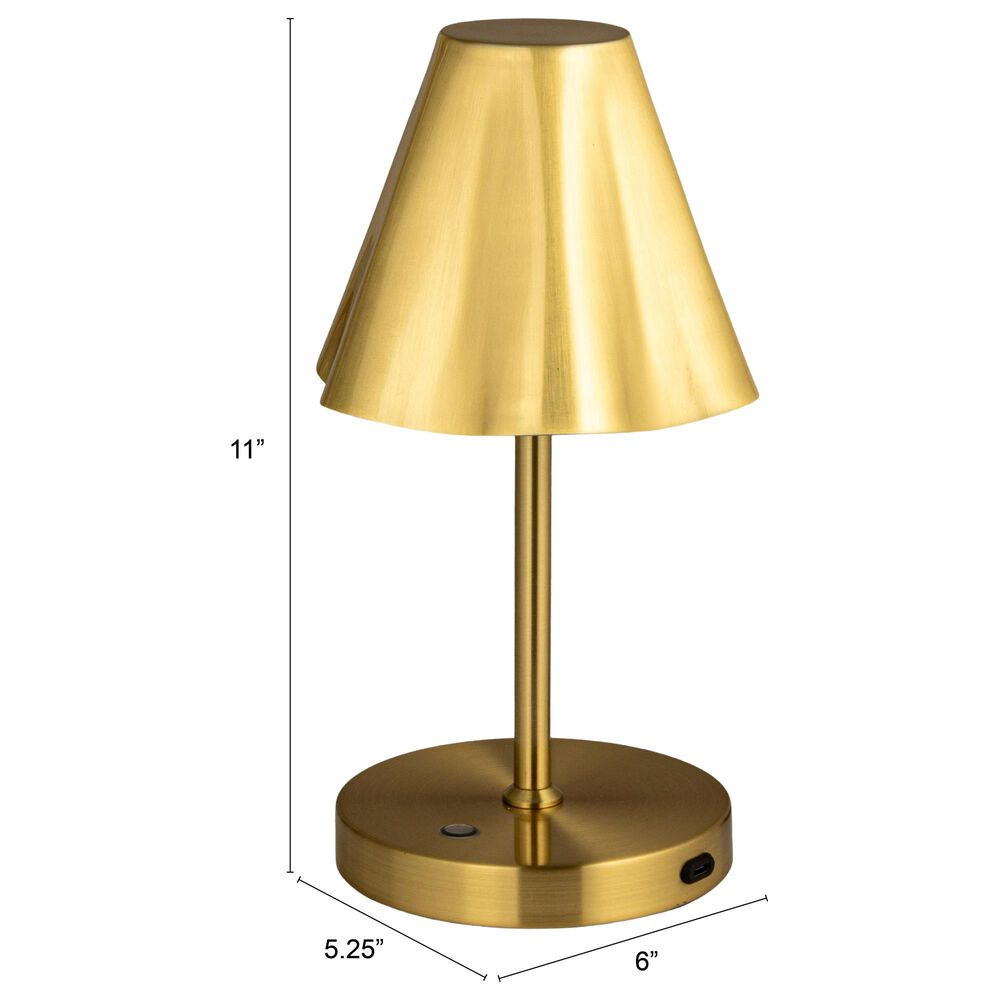 Creative Coop Metal LED Table Lamp with Touch Sensor in Gold, , large