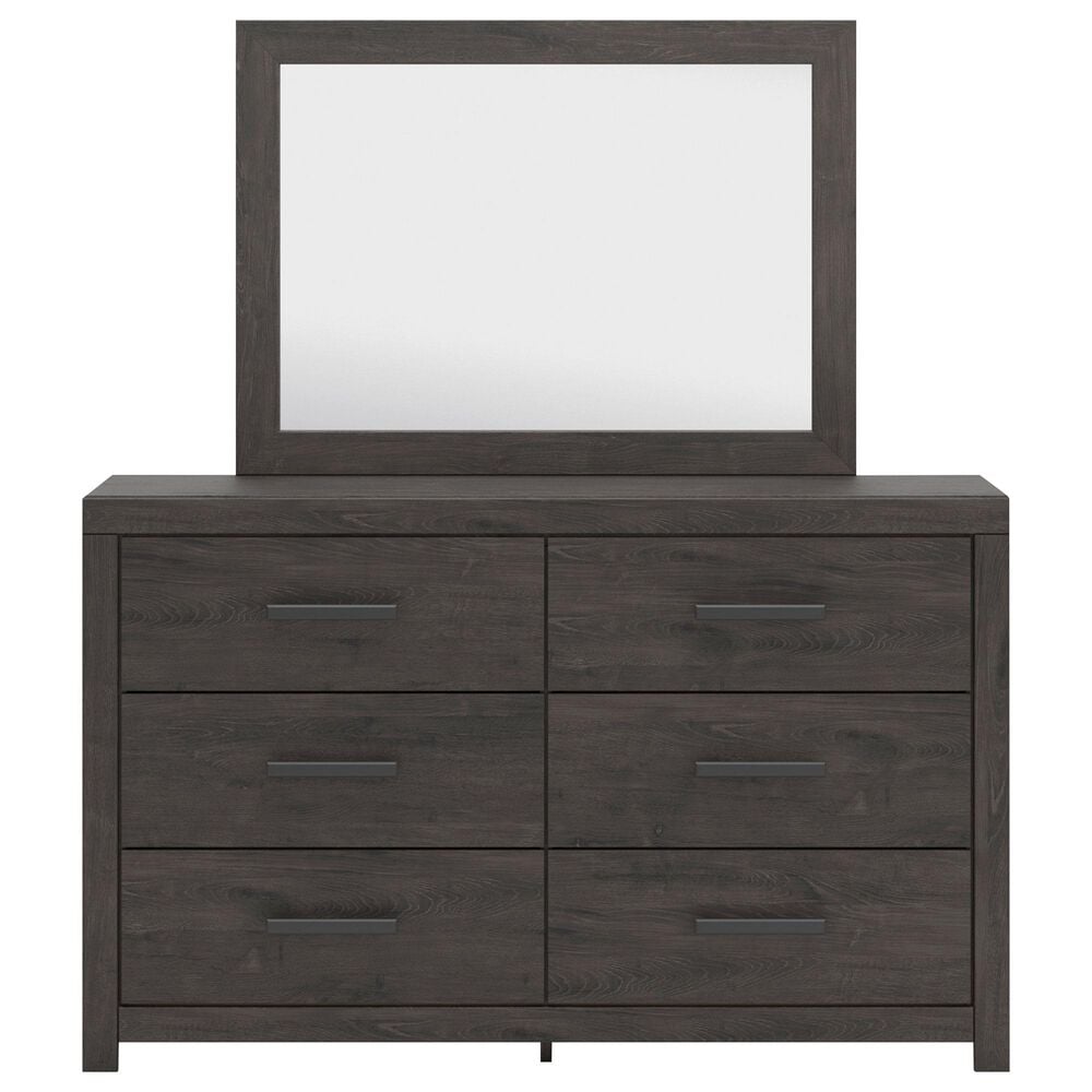 Ashley Prendonea 6-Drawer Dresser and Mirror in Charcoal, , large