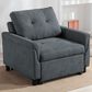 HOMLUX 35"W Convertible Armchair with Lounger and Sofa Bed Function, in Dark Grey, , large