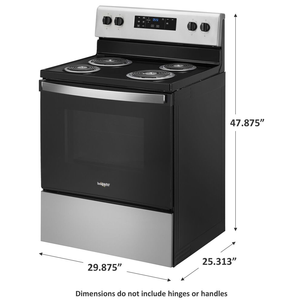 Whirlpool 4.8 Cu. Ft. Freestanding Electric Range with Self-Cleaning in Stainless Steel, , large