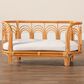 Baxton Studio Nariko Rattan Pet Bed with Removable Cushion in Light Honey, , large
