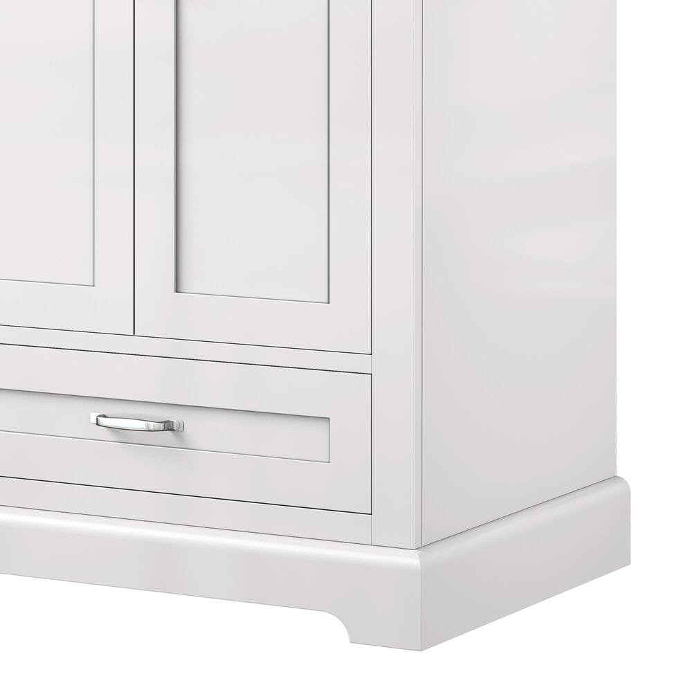 Lexora Home Dukes 30&quot; Single Bathroom Vanity in White with 2 cm White Cultured Marble Top and Rectangular Sink, , large